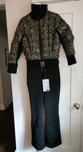 Toni Sailer Conni Paneled Quilted Schoeller Ski Suit Green and Black Size US 8 - Picture 1 of 18