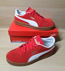 Puma Club Trainers High Risk Red White Gum Sneakers UK 9 - Picture 1 of 12