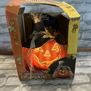 Fiber Optic Pumpkin Jack O Lantern Halloween Autumn Decoration - Picture 1 of 7