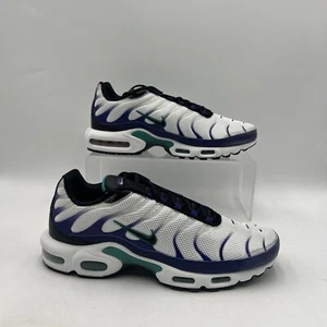 Mens Sz 12 Nike Air Max Plus White Black Grape Ice Athletic Sneakers DM0032 100 - Picture 1 of 6