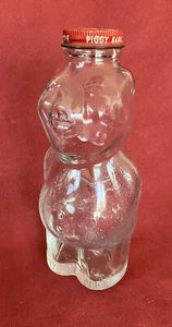 Vintage Sammlerstück 50er Jahre New England 🐷 Sparschwein Sirup Flasche Glas 7,25" - Bild 1 von 9