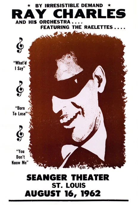 Ray Charles Poster, St. Louis, Missouri, August 16, 1962 - Image 1 of 1