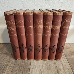7er Set James Fenimore Cooper 1873 Lincoln Sea Lion Crater Redskins Headsman - Bild 1 von 12