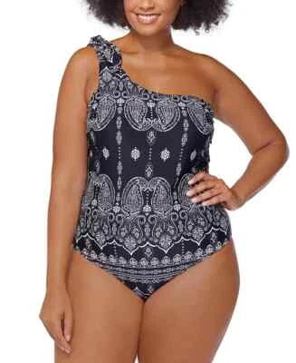 NWT Raisins Curve Marita One-Shoulder Adjustable One Piece Size 18W $100 LLL95 - Image 1 of 4