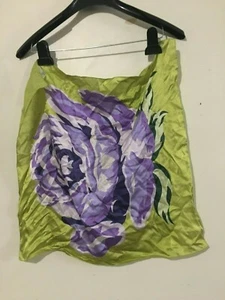 Gap Lemon Purple Lavender Floral 100% Silk Scarf Women Formal RN# 54023 - Picture 1 of 4