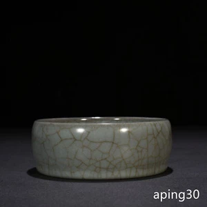 5.5" Antique Song dynasty Porcelain guan kiln Cyan glaze Ice crack Brush Washer - Picture 1 of 7