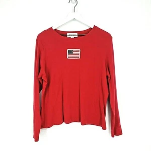 Annex Casual Corner Vintage Pull Over Langarm amerikanische Flagge rot Gr. XL Top - Bild 1 von 5