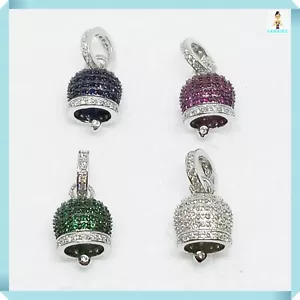 Ciondolo Argento Campanella Capri con Zirconi 18x10mm - Picture 1 of 11
