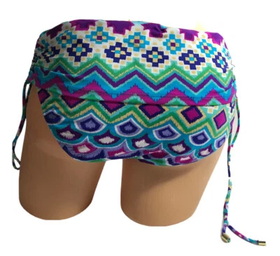 Apt. 9 Blue Hipster Fold Over Ruched Bikini Swim Bottoms Size M NWT $42 - Image 1 of 3