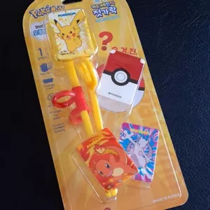 Pokemon Pikachu Change Card Kid Chopsticks (Baguettes) Made in Korea BrandNew - Imagen 1 de 6