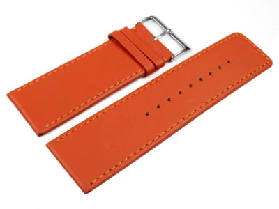 Bracelet de montre cuir de veau lisse orange 30mm - Photo 1/2