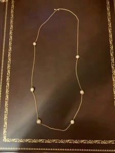 David Yurman 39 inch 18k Classic Pearl Cable Station Chain - Picture 1 of 6