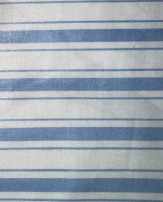 Waverly Schumacher Flower Show Candy Stripe Gardens Blue Chintz Fabric 1Y A10 - Image 1 of 4