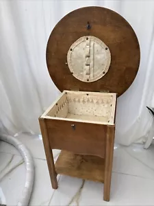 Vintage Antique Portable Storage Lift Top table -Top 49 X H 47cm - Imagen 1 de 23