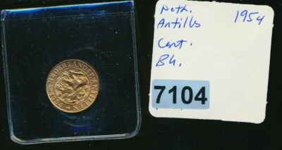NETHERLANDS ANTILLES - 1954- 1 CENT - K1 - BU #7104 - Image 1 of 2