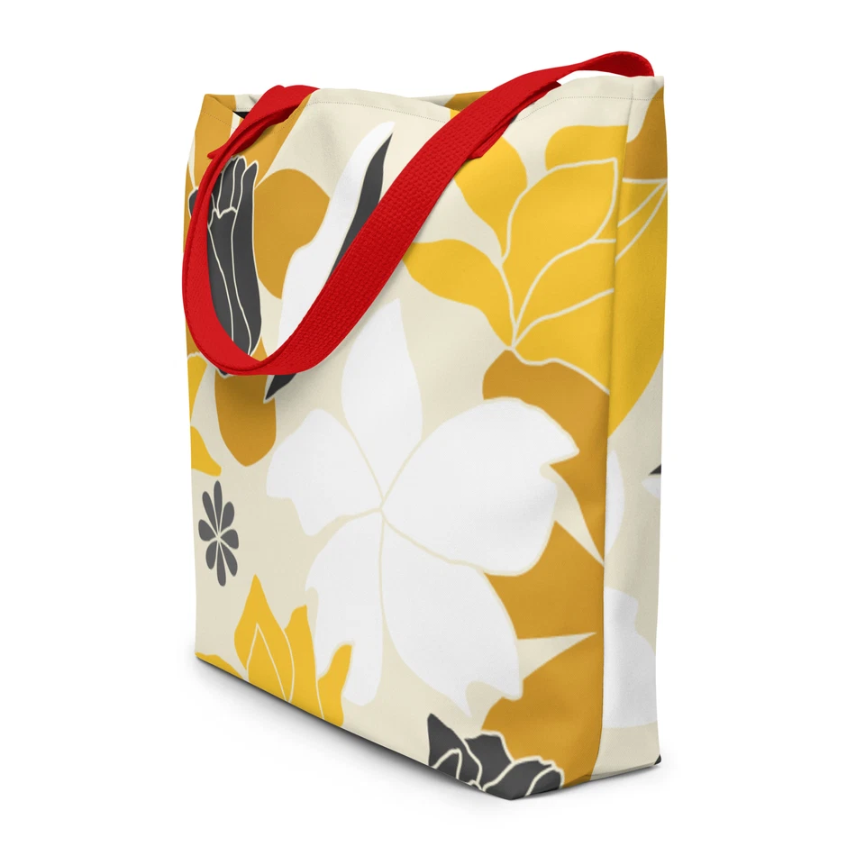 Bolso de Mano Grande Amarillo Temático Floral con Bolsillo Grande Interior - Tiene Capacidad para 44 lb  Foto 1 de 1