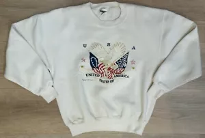 Sudadera De Colección USA Orgullo Americano Águila Mediana Años 90 Veteranos Patriótica - Imagen 1 de 6