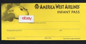 AMERICA WEST 8/2001 INFANT PASS UNBENUTZTES FORMULAR/TICKET - Bild 1 von 1