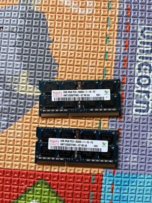 (QTY  2) Hynix 2GB 2Rx8 PC3-8500S-7-10-F2 HMT125S6TFR8C - G7 N0 AA 1031 - Image 1 of 2