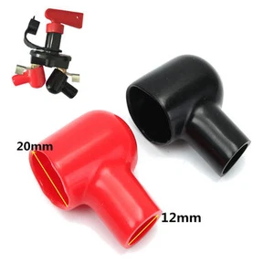 Terminal Boot PAIR OF Insulators rnd 20mm Red/ Black 12MM cable hole 2-3 day del - Picture 1 of 1