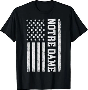 Notre Dame Indiana Us Flag Design For Men Women Girl Kid T-Shirt Hoodie - Picture 1 of 17