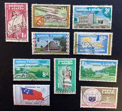 SAMOA 1962 Independence set of 10 to 5s vfu  (A532#3) - Image 1 of 2