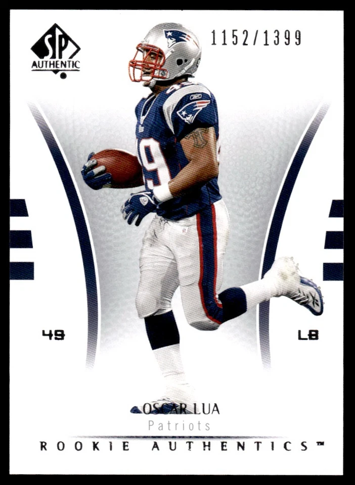 2007 SP Authentic Oscar Lua Rookie 1152/1399 New England Patriots #144 R125 - Image 1 of 2