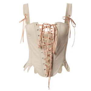 Bandage Tank Top Camisole Waist Cincher Vintage Corset Bustier Medieval Lace Up - Picture 1 of 12