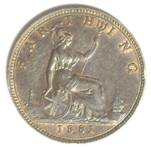G.B. QUEEN VICTORIA 1881-H FARTHING CENTRADO H (KM#753) AU+ - Imagen 1 de 2