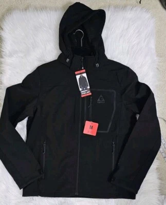 Gerry Men’s Black Softshell Jacket Sz M Bonded Fleece Backing Water Resistant  - Image 1 of 4