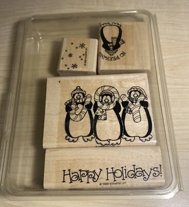 Stampin' Up! PINGUIN PALS"" Francobolli montati in gomma vintage nuovi - Foto 1 di 11