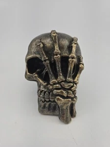 Molded Plaster Skull w/ Hand Ripping In on the inside - Picture 1 of 6