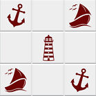 Bathroom Tile Stickers Transfers Anchor Lighthouse Sailboat Nautical Vinyl Wall