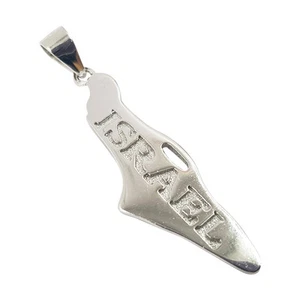 Collar Plata Esterlina 925 Mapa de Israel Joyería Judaica Colgante Tierra Santa Regalo - Imagen 1 de 7