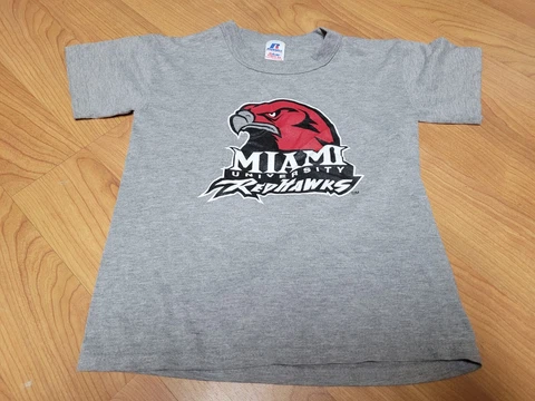 Miami OH University Redhawks Logo T Shirt Youth XS XSmall Oxford Nice Kids Cover