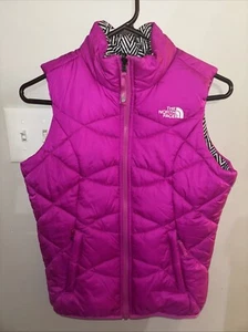 The North Face Pink/Black Reversible Puffer Vest Size M 10/12 - Picture 1 of 7