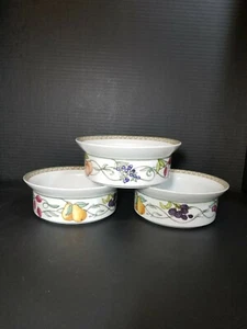 Set of 3 Dansk International Umbrian Fruit Cereal Bowls 6 3/4" Good Condition - Picture 1 of 3