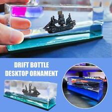 1Pc Cruise Ship Fluid Drift Bottle Desktop Gift Decoration Home-Car Gift W