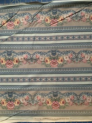 Jinny Beyer Bordering on Brilliance RJR Fabrics, Grey/blue/pink Colors. 72”x42” - Image 1 of 4