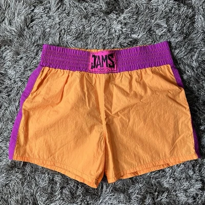 Vintage Surf Line Hawaii Swim Trunks Mens L Orange Jams World 80s Color Block - Image 1 of 4