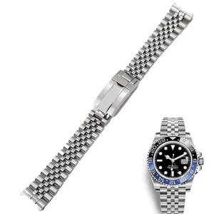 20mm Watch Band For Rolex GMT II 116710 BLNR Solid Curved End Steel Jubilee - Picture 1 of 6