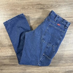 Wrangler Jeans Mens 34X32 Blue Denim Carpenter Fleece Lined Work Utility outdoor - Picture 1 of 19