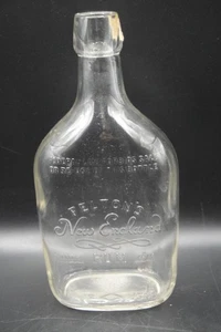 Vintage Felton's New England Rum 1 Pint Klarglas geprägte Flasche "Since 1819" - Bild 1 von 7