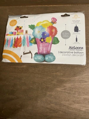 "Nuevo FELIZ DÍA DE LA MADRE RAMO DE FLORES GIGANTE GLOBO 53"" PULGADAS DE ALTO Relleno de aire" Foto 1 de 3