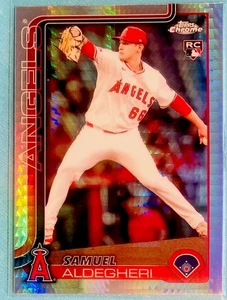 SAMUEL ALDEGHERI - 2025 Topps Chrome Prism Refractor #59 RC - Angels Rookie MINT - Picture 1 of 2