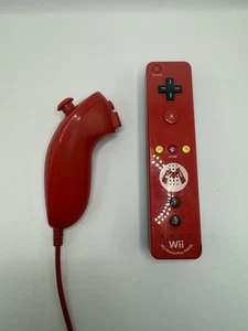 Mando Nintendo Wii Motion Plus Rojo Mario Edición Limitada Nunchuck FALTA ATRÁS - Imagen 1 de 6