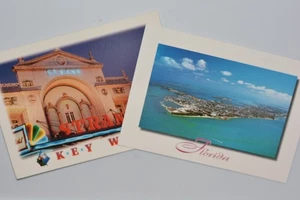 Lot von (2) Luftbild und Strand Theater in Key West, Florida Jumbo Postkarten - Bild 1 von 5