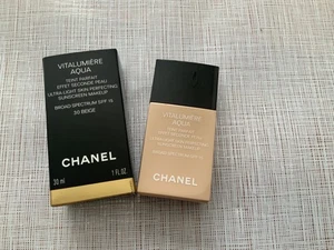 Chanel Vitalumiere Aqua Makeup Foundation Spf 15 - 30 BEIGE 100% AUTHENTIC - Picture 1 of 1