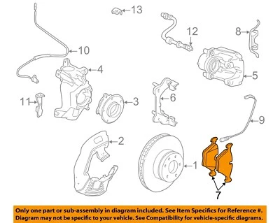 Componentes de freno de suspensión delantera BMW OEM 02-09 525i - pastillas de freno 34116794915 Foto 1 de 2