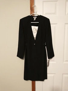 NWT Vtg Taurus ll Size 10p Long Black And Metallic Blazer - Picture 1 of 9
